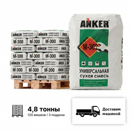 Пескобетон М-300 Анкер цвет серый комплект 40кг x 120шт машиной без выгрузки